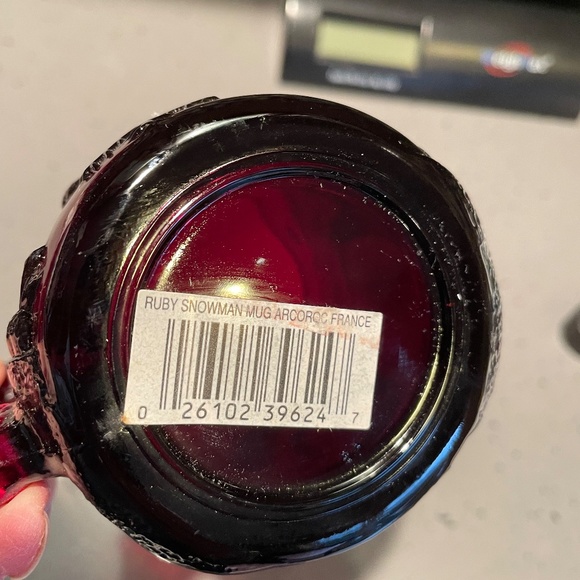 2 vintage Arcoroc Red Ruby Snowman glass mugs - Picture 7 of 7